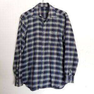 ZegnaSport Plaid Button Up Long Sleeve Shirt Med